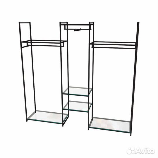 Стеллаж для одежды кс-2203 со стеклом