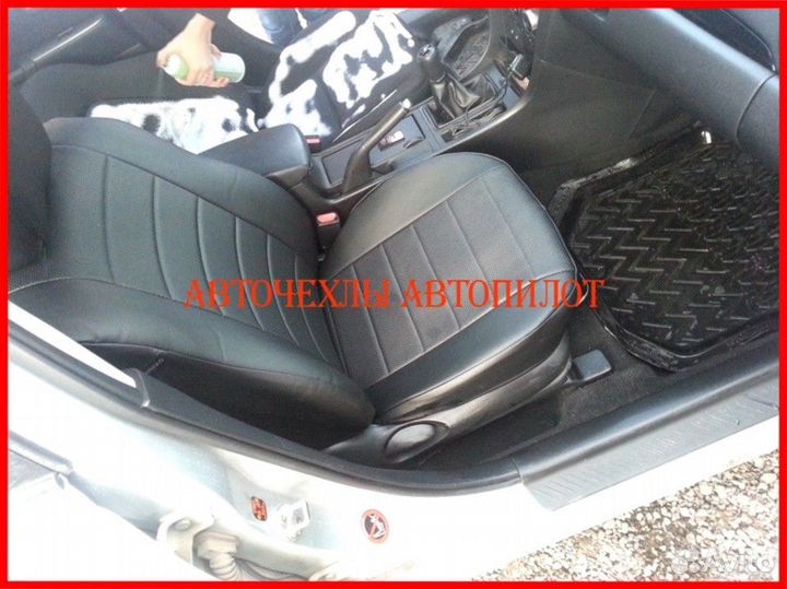 Чехлы Автопилот Mazda 3 bk bl из экокожи чёрные
