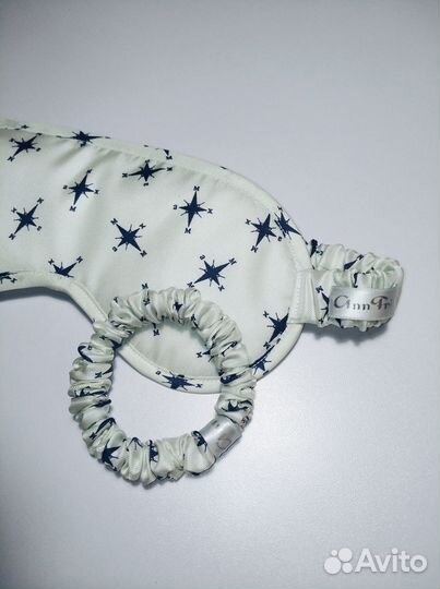 Комплект маска для сна+резинка. 100 шёлк