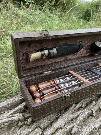 Набор для пикника шашлычный набор шампура в кейсе