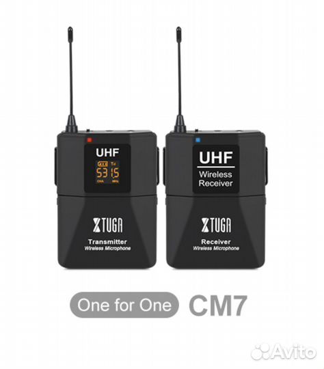 Петличный радиомикрофон xtuga CM7 + кейс до 50м