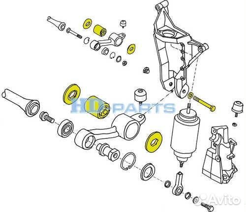 HD-parts 318700 Сайлентблок подвески кабины (к-кт усиленный)