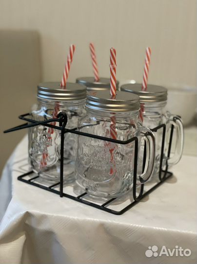 Набор бокалов с трубочкой для глинтвейна