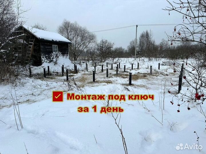 Винтовые сваи с монтажом