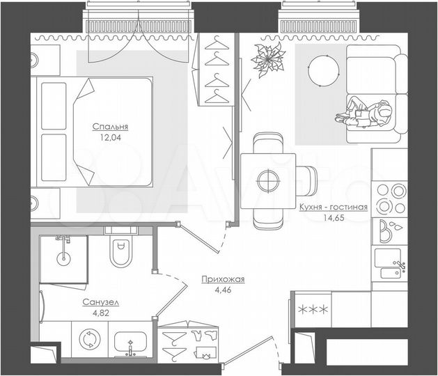 1-к. квартира, 35,4 м², 24/39 эт.