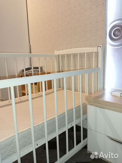 Кровать + матрас 60*120+принадлежности