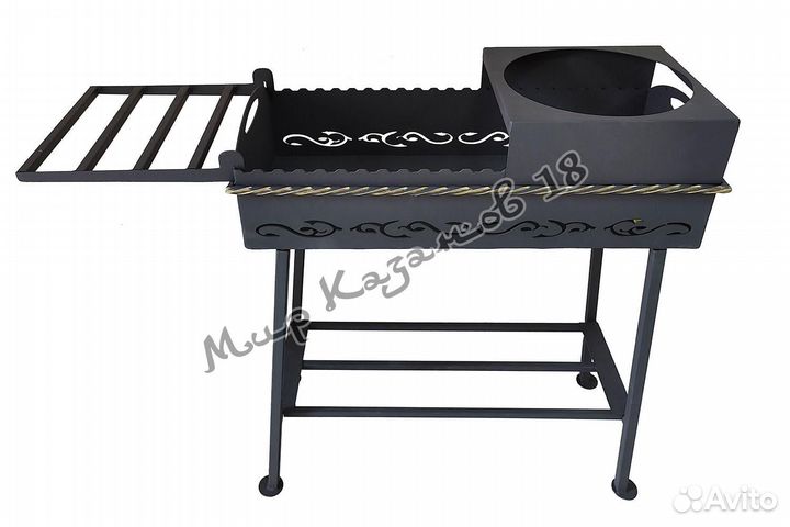 Мангал с подказанником, полочкой и дровницей