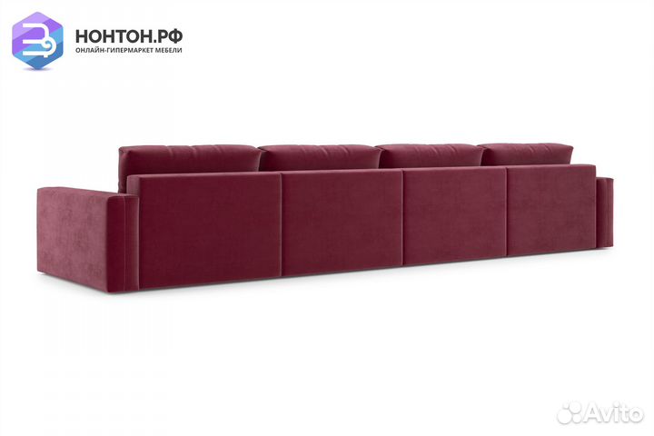 Диван прямой тик-так Монарх бордовый