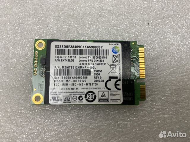 M.SATA SSD 512Gb Samsung PM851