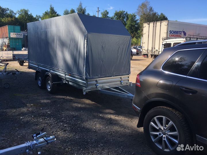 Двухосный прицеп с тентом аэро 150 см мзса 817735