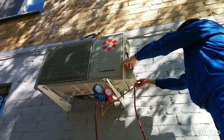 Чистка сплит систем, Ремонт сплит систем, Заправка