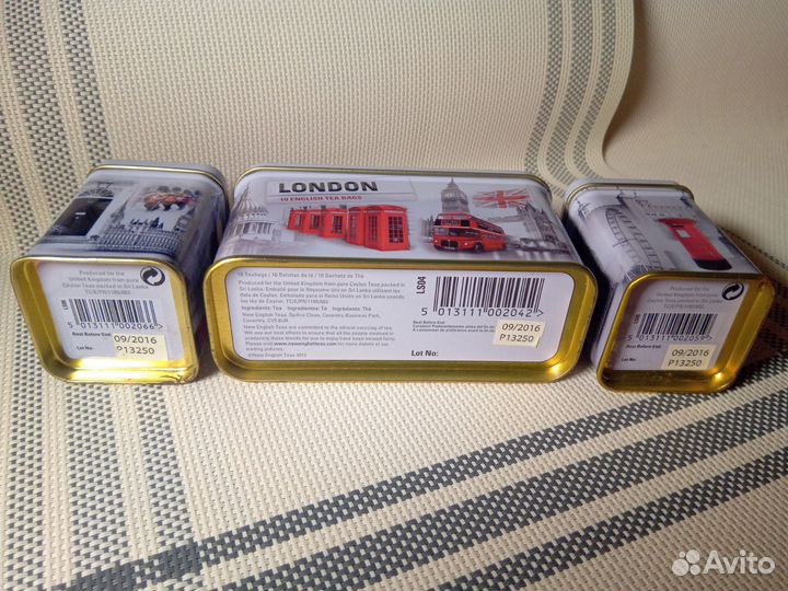 Жестяные банки- мини для чая: Лондон
