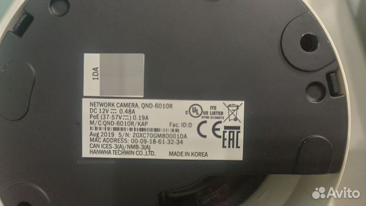 IP POE Камера видеонаблюдения купольная wisenet