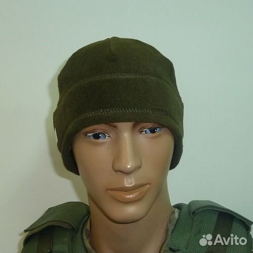 Флисовая шапка защитный цвет