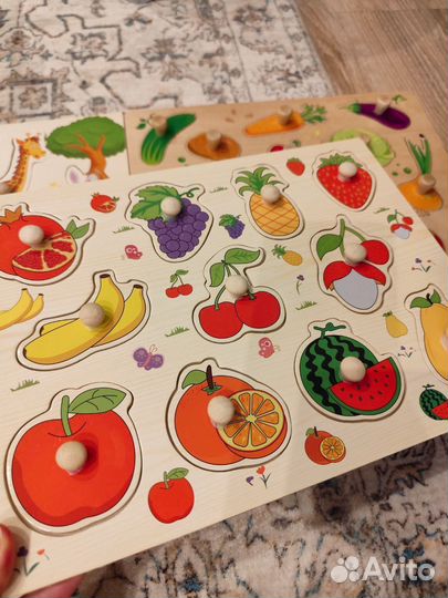 Рамки-вкладыши для малыша: фрукты, овощи и звери