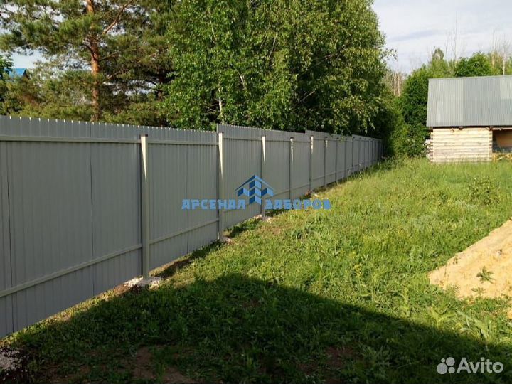 Забор из евроштакетника 10 соток под ключ