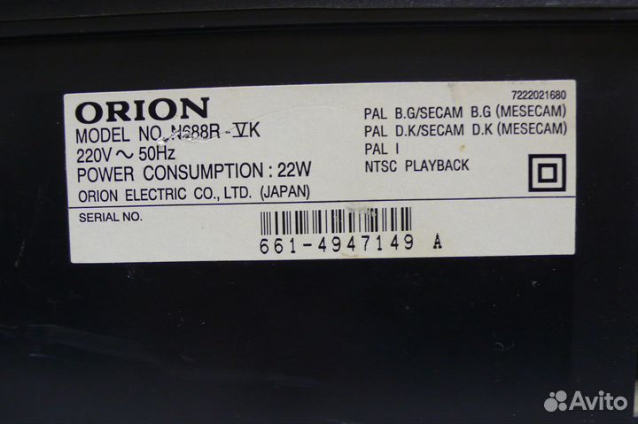 Видеомагнитофон Orion N688R(Б/У)