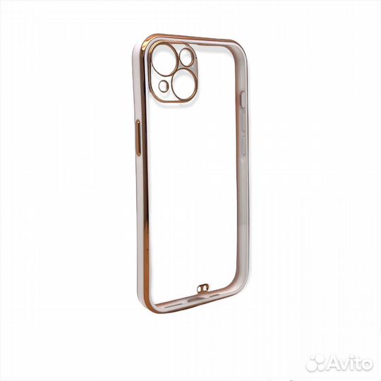 Чехол для iPhone 13 clear case С цв.окант белый