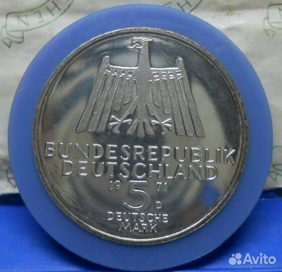 5 марок 1971 г + 5 долларов 2013 г серебро - пруф