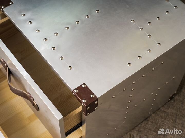 Прикроватная тумба Square Aviator Aluminum Finish