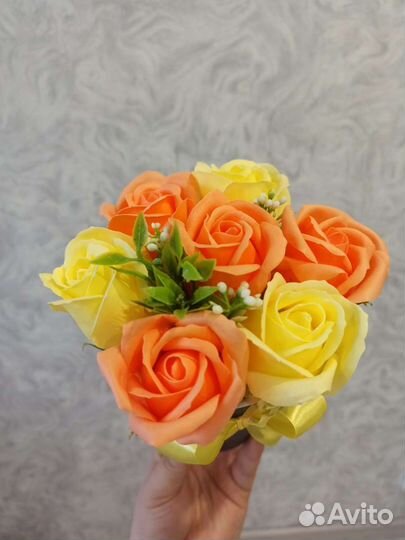 Букет из мыльных роз