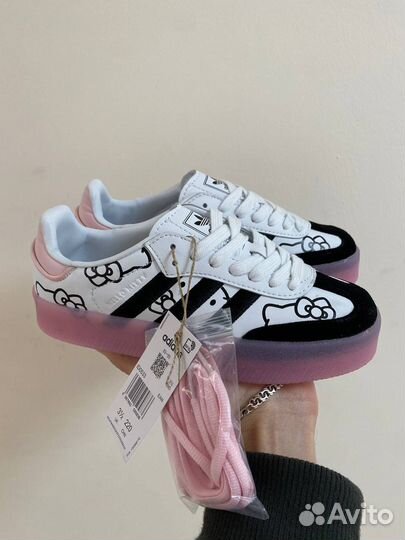 Кроссовки Adidas Samba Hello Kitty на платформе