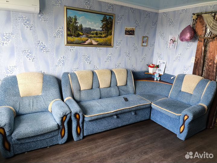 Большой угловой диван модульный бу +креслокровать