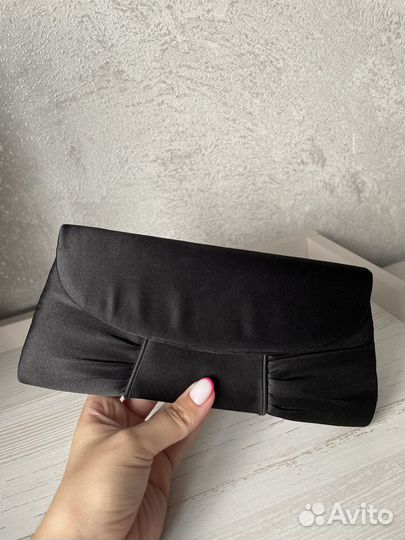 Клатч черный тканевый