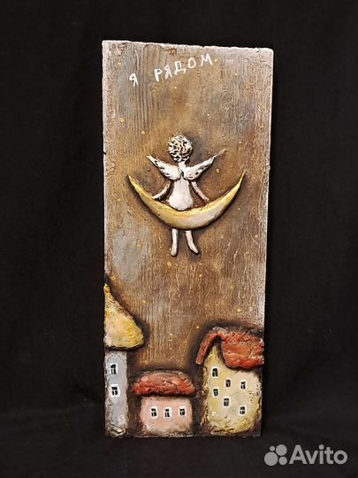 Ангел.Панно на дереве