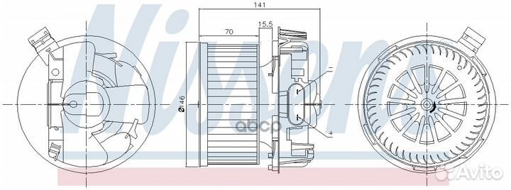 Мотор печки отопителя салона 87267 Nissens