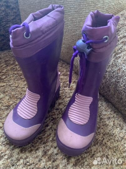 Сапожки теплые резина 27