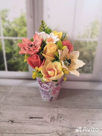 Букет цветов из мыла
