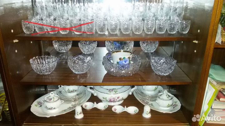 Посуда СССР, сервиз, фужеры, тарелки, кружки