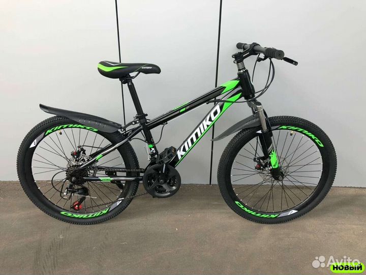Горный подростковый велосипед Чёрный-зелёный