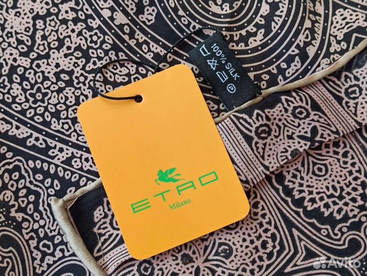 Платок Шаль etro ручной край розовый