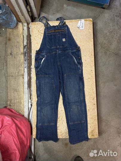 Полукомбинезон джинсовый кархарт 48