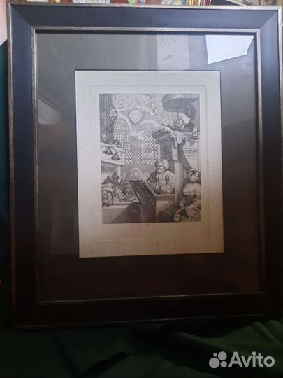 Гравюра 19 век Hogarh William