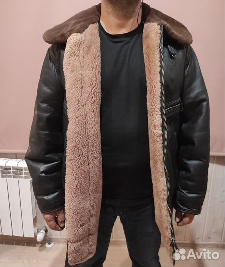 Куртка лëтная меховая кожаная