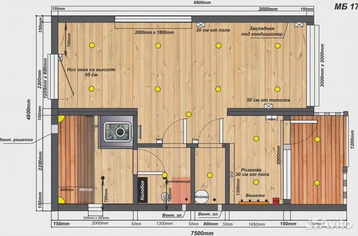 Баня шифт 9х5 под ключ