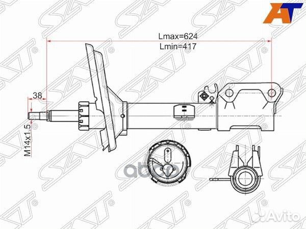 Стойка задняя 2WD toyota harrier 03/kluger 01- RH