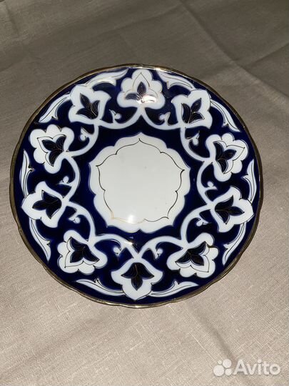 Узбекская посуда пахта - большое блюдо и пиала