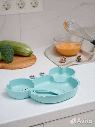 Детский набор посуды для кормления тарелка ложка