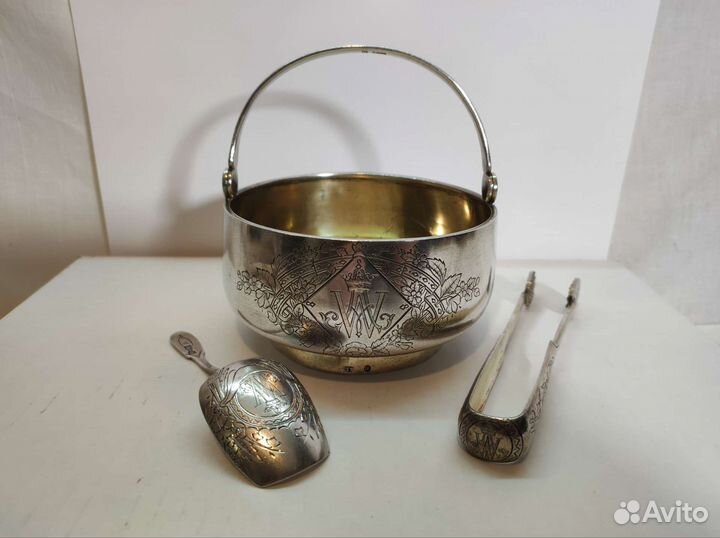 Сахарница, конфетница Серебро 84 Россия 1891 год