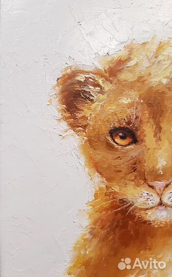 Львица и зайка картина на холсте