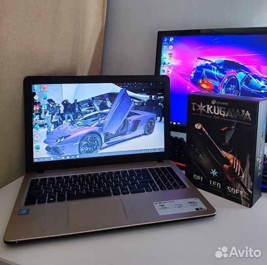 Ноутбук asus SSD 4ядерный 4GB