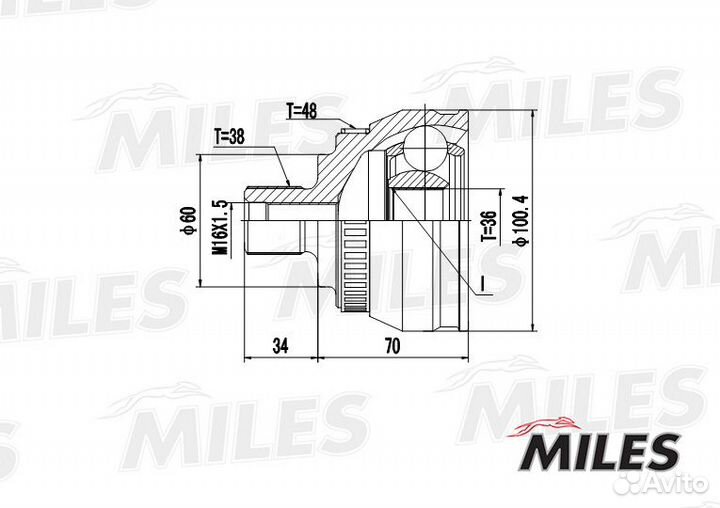 ШРУС VW sharan/ford galaxy/seat alhambra 1.8-2.8 0