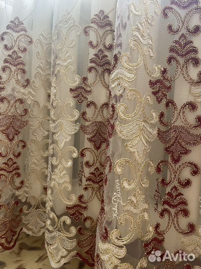 Шторы с тюлью и подхватами