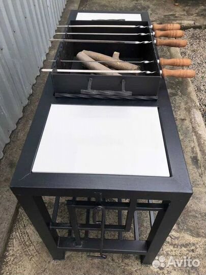 Мангал Лофт столешницы из камня металл жаровни 4 м