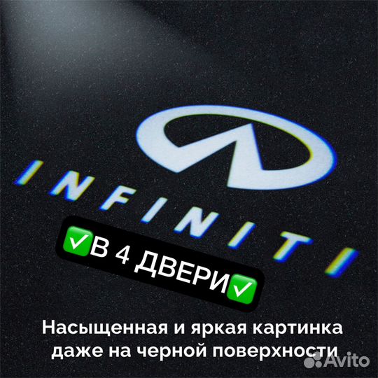 Проекция в двери infiniti