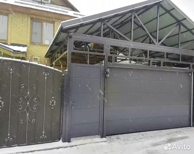 Секционные ворота под ключ